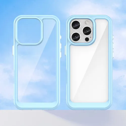 etui outer space case z żelową ramką do iphone 16 pro - niebieskie na Arena.pl