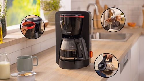 Zestaw Bosch MyMoment Ekspres przelewowy TKA3M133 + Młynek TSM6A013B Czarny na Arena.pl