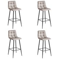 Hoker ARCETO - aksamit ciemny beż / nogi czarne x 4