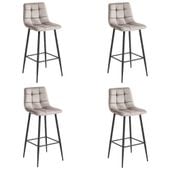 Hoker ARCETO - aksamit ciemny beż / nogi czarne x 4