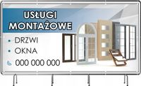 Baner oczkowany 100x50 cm - Usługi montażowe OKNA DRZWI