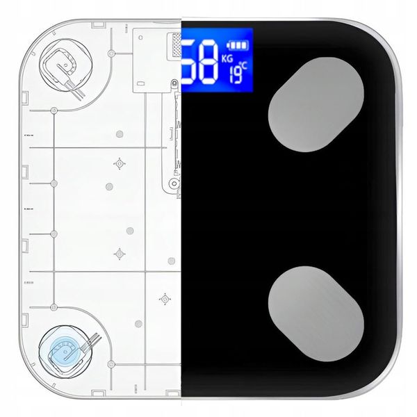 WAGA ŁAZIENKOWA BLUETOOTH SMART 25w1 180Kg ANALITYCZNA INTELIGENTNA + METR zdjęcie 11