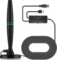 Antena TV Wewnętrzna Smart 4K DVB-T2 180 Mil Wzmacniacz 5,5 m Ciemnoszara
