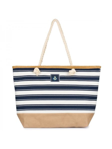 Torba Plażowa Duża Zapinana Na Zamek Torebka Shopper Na Piknik z Podszewką zdjęcie 5