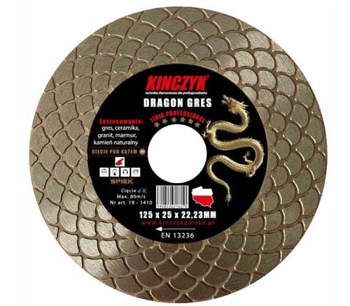 tarcza dragon-gres 125 x 2,5 x 22,23 kinczyk na Arena.pl