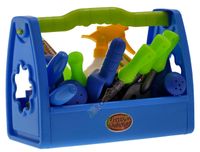 ZESTAW OGRODOWY narzedzia w skrzynce grabki, lopa