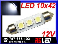 żarówka LED 3 SMD EKO 10x42 mm rurkowa 42mm 12v biała zimna