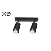 Kinkiet LED 2xGU10 35W czarny mat złoty IP20 do wnętrz