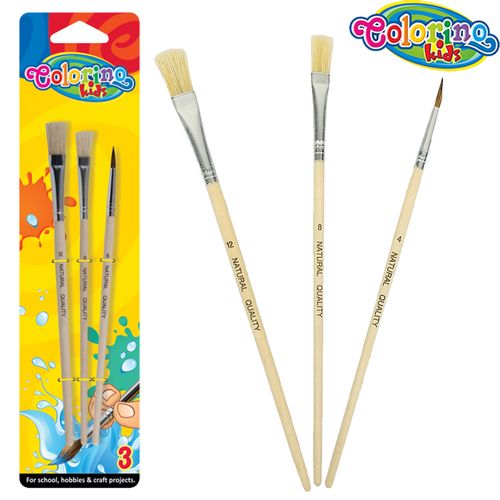 PĘDZELKI SZKOLNE 3 SZTUKI COLORINO na Arena.pl