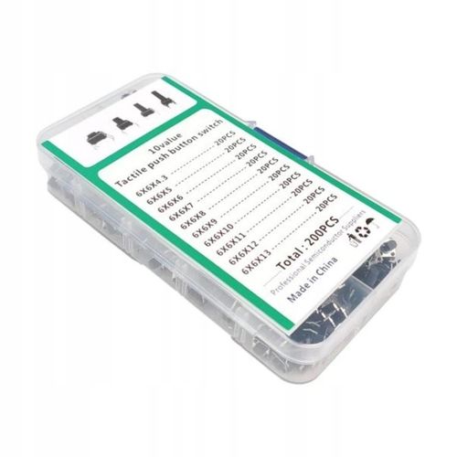 Zestaw XXL Przycisków TACT 200 Sztuk - Tact Switch Micro-Switch Różne Typy na Arena.pl
