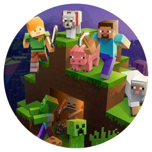 Opłatek na tort Urodziny Minecraft Klocki Gra Piksel na Arena.pl