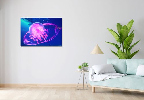 Obraz 90x60cm Neonowa Meduza na Arena.pl
