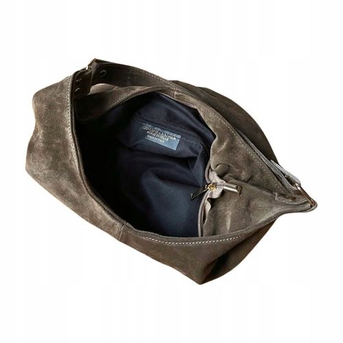 TAUPE ZAMSZOWA TOREBKA WOREK CAPPUCCINO TOREBKA ZAMSZ NATURALNY FANGO ZAMEK na Arena.pl