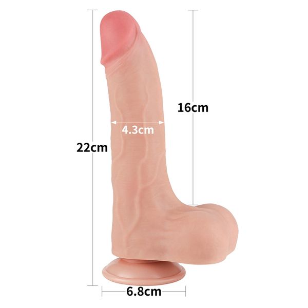 8.5'' Sliding Skin Dual Layer Dong Flesh zdjęcie 2