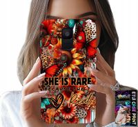 ETUI DO SAMSUNG A6 2018 - SHE IS RARE, SŁONECZNIKI, KWIATY, MOTYLE