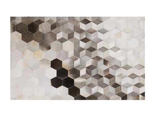 Dywan patchwork skórzany 140 x 200 cm szary SASON na Arena.pl
