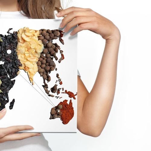 Obraz Do Kuchni Jadalni Mapa Świata Przyprawy Abstrakcja 100cm x 70cm na Arena.pl