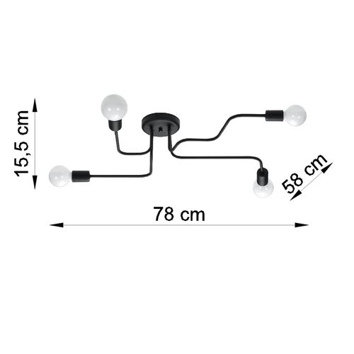 Żyrandol VECTOR 4 czarny na Arena.pl