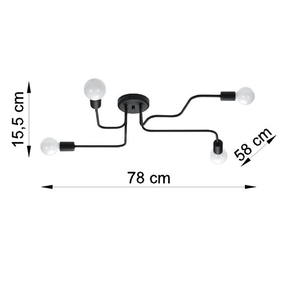 Żyrandol VECTOR 4 czarny zdjęcie 4