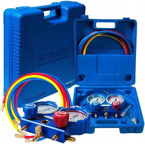 ZESTAW MANOMETRÓW DO KLIMATYZACJI Value R-32/R-410A/R-407C/R-134A + WALIZKA na Arena.pl