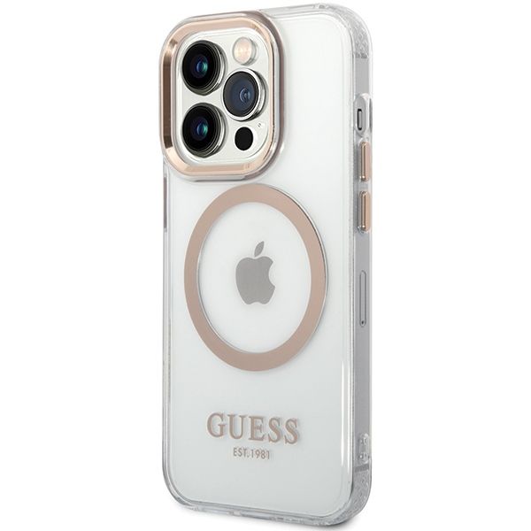 Etui Guess do iPhone 15 Pro, Złoty, MagSafe zdjęcie 2