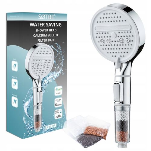 Słuchawka prysznicowa oszczędzająca 60% 6l/min Główka Rączka do prysznica na Arena.pl