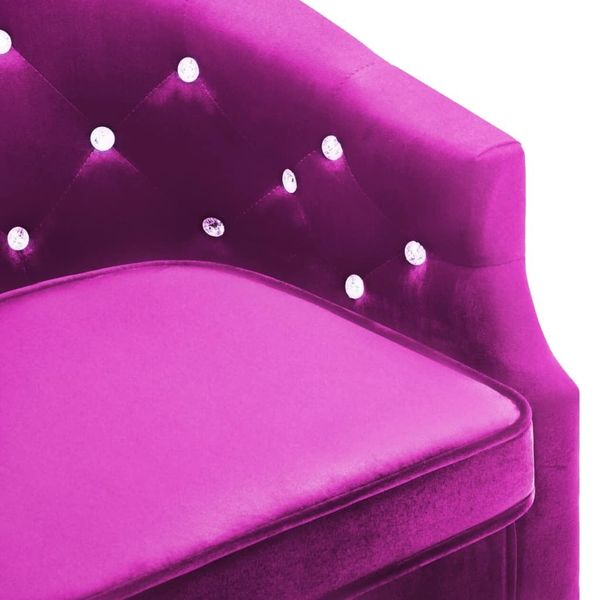 Fotel tapicerowany aksamitem, 65 x 64 x 65 cm, fioletowy na Arena.pl