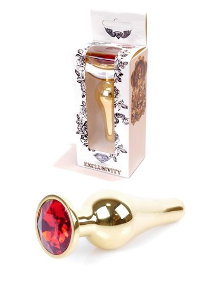 Plug-Jewellery Gold BUTT PLUG- Red zdjęcie 9