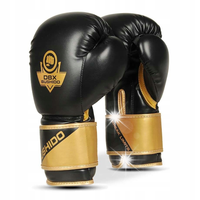 RĘKAWICE BOKSERSKIE SPARINGOWE BUSHIDO CZARNE ZŁOTE DBX BUSHIDO 2v10 16oz