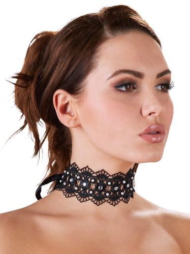 embroidered choker+rhinestones na Arena.pl