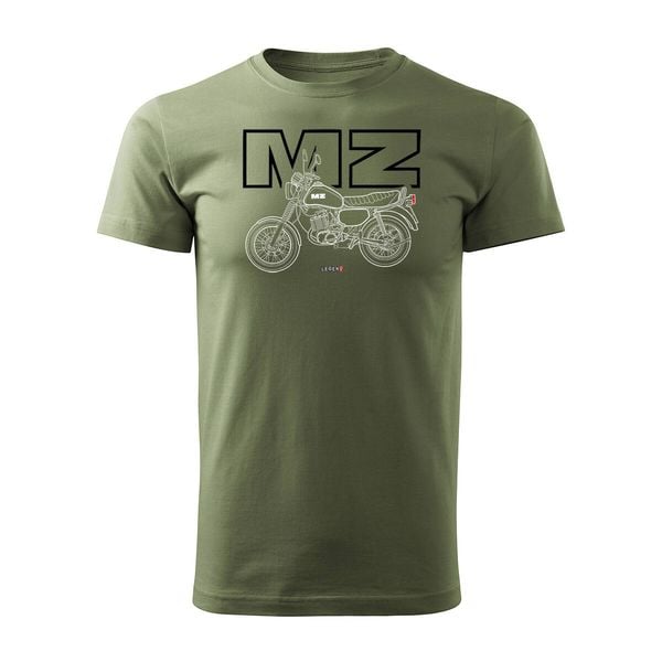 Koszulka motocyklowa na motor MZ ETZ 150 męska khaki REGULAR XL zdjęcie 1