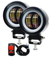 REFLEKTOR HALOGEN LAMPA LED CREE RING A09 MOTOCYKL QUAD PRZEŁĄCZNIK 2szt
