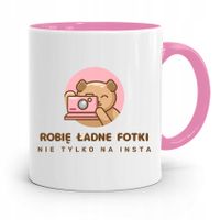 Kubek Różowy Dla Fotografa Robie Ładne Fotki Z Nadrukiem Ze Zdjęciem