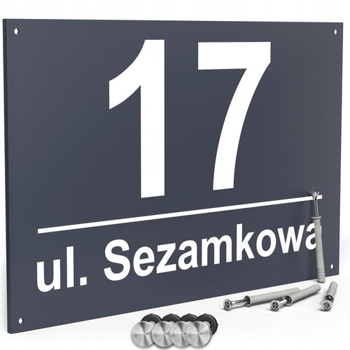 NUMER DOMU numer na dom TABLICZKA ADRESOWA Z NUMEREM DOMU antracyt + KOŁKI na Arena.pl