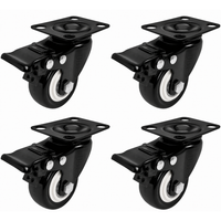 4X KÓŁKA OBROTOWE Z HAMULCEM 100 MM ZESTAW 4 SZTUKI PRZEMYSŁOWY BISANTI PVC