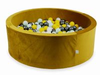 Suchy basen z piłeczkami 500 sztuk 110x40 Velvet zloty (żółte, jasnomiętowe, metaliczny grafit, białe, perłowe)