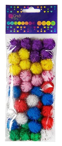 POMPONY POLIESTROWE MIX METALIZOWANE 40 SZT KSPO-005 DP CRAFT na Arena.pl