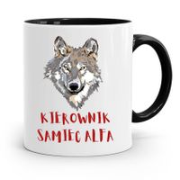 Kubek Czarny Kierownika Kierownik Samiec Alfa Z Nadrukiem Ze Zdjęciem