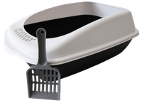 Kuweta dla kota otwarta czarna z łopatką CLASSIC 35x50x17cm