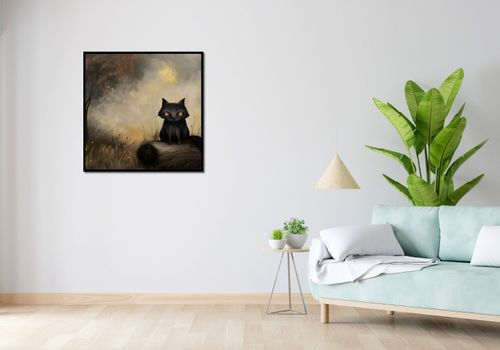 Plakat 80x80cm Czarny Kot na Arena.pl