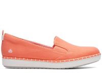 Clarks Baleriny - Step Glow Slip - rozmiar 41 - koralowy, tkanina w jodełkę