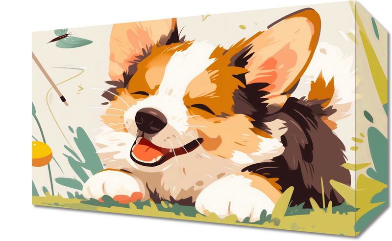 Obraz 30x20cm Beztroski Corgi zdjęcie 1