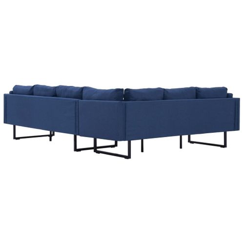 VidaXL Sofa narożna, niebieska, materiałowa na Arena.pl