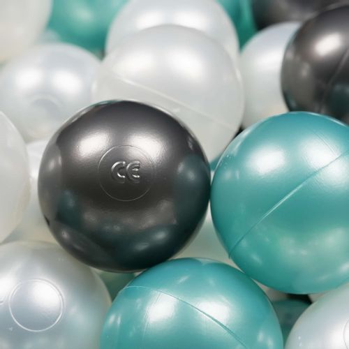 Kulki do zabawy ø7cm 150szt perłowe, metaliczny turkus, metaliczny grafit na Arena.pl