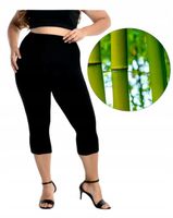 LEGINSY 3/4 bambusowe GETRY RYBACZKI CZARNE FIT SPORT bardzo DUŻE 9XL 10XL