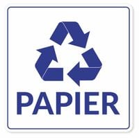 NAKLEJKA PAPIER na KOSZ ODPADY do segregacji śmieci 20 cm