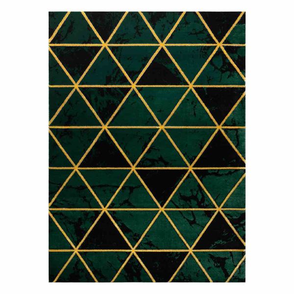 RUG/LU/ESTEMA/MARBLETRIANGLES/BOTTLEGREEN+GOLD/120x170 zdjęcie 1