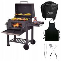 GRILL WĘGLOWY 4w1 GRATISY DUŻY GRILL OGRODOWY RUSZT ŻELIWNY ACTIVA ANGULAR