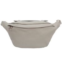 VERA PELLE nerka skórzana saszetka biodrówka z rączką V578 j.szara