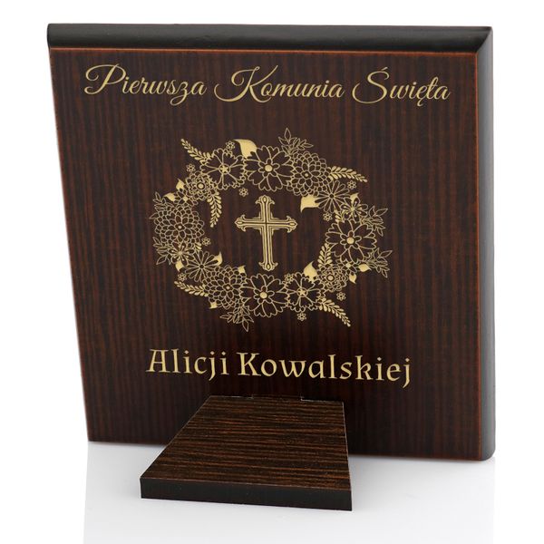 SREBRNY OBRAZEK Anioł Stróż PREZENT na Komunię PAMIĄTKA KOMUNII + GRAWER zdjęcie 3